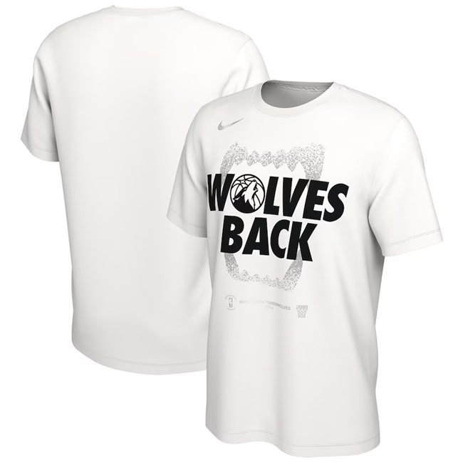 Men's Minnesota Timberwolves White 2024 Playoffs Mantra T-Shirt